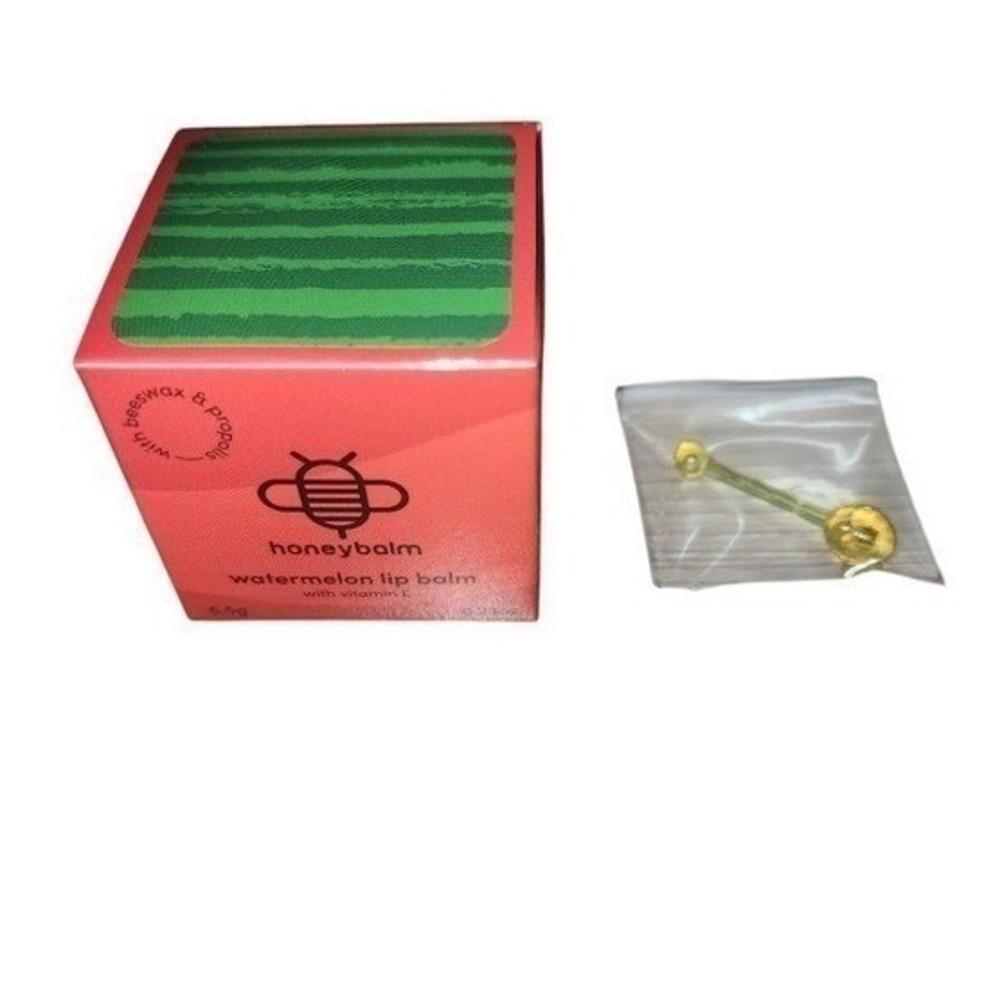 Honeybalm Watermelon Lip Balm 0.23 oz Beeswax Vitamin E Applicator New